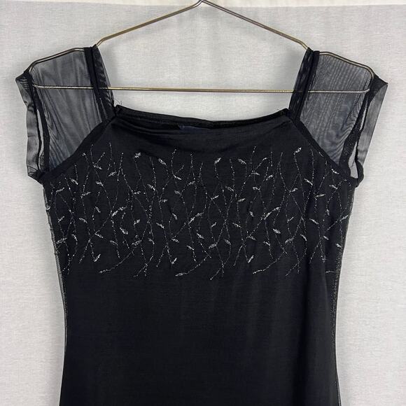 Vintage Jonathan Martin Y2K Sheer Mesh Mini Embroidered Whimsigoth Glam Party - Picture 2 of 5